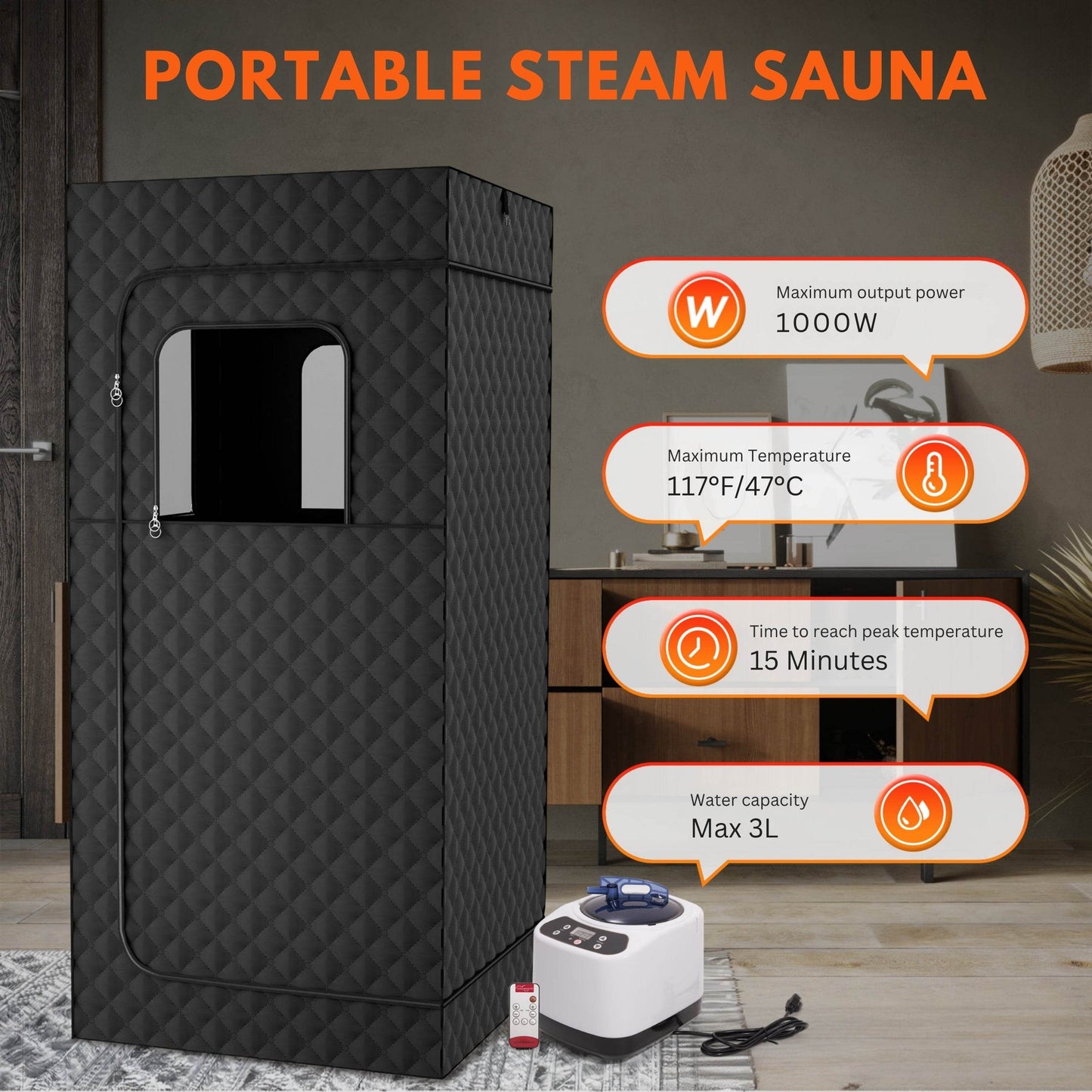 Portable Steam Sauna for Home with Steamer - RELAXONIK