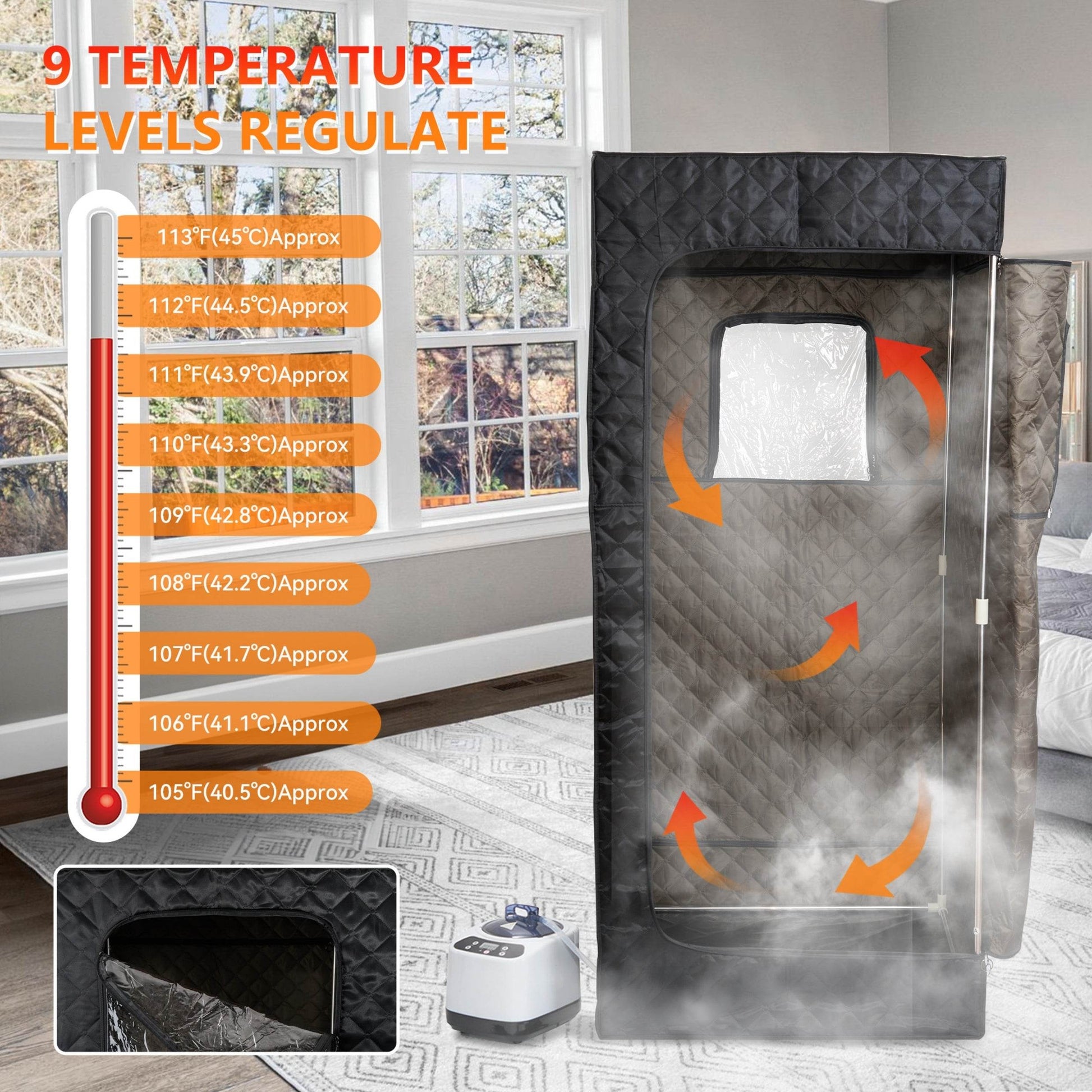 Portable Steam Sauna for Home with Steamer - RELAXONIK