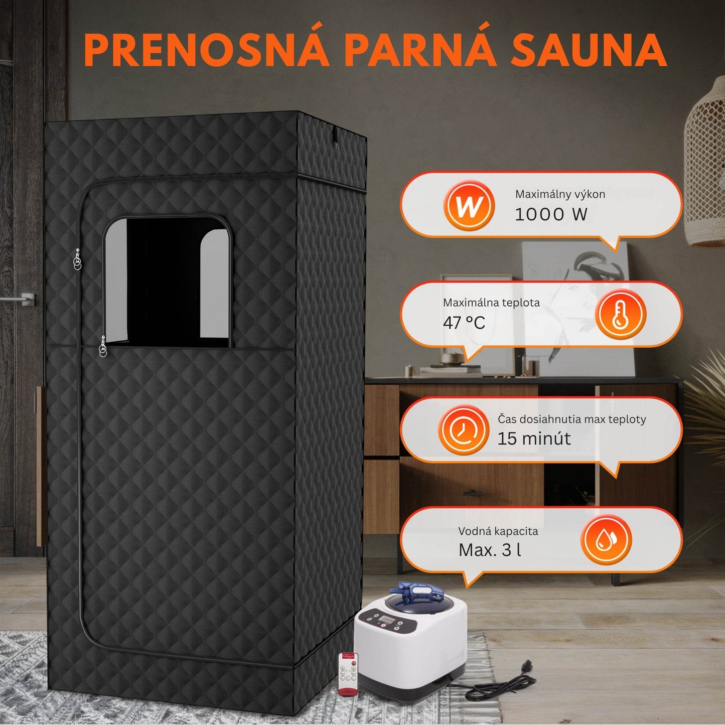 Portable Steam Sauna for Home with Steamer - RELAXONIK
