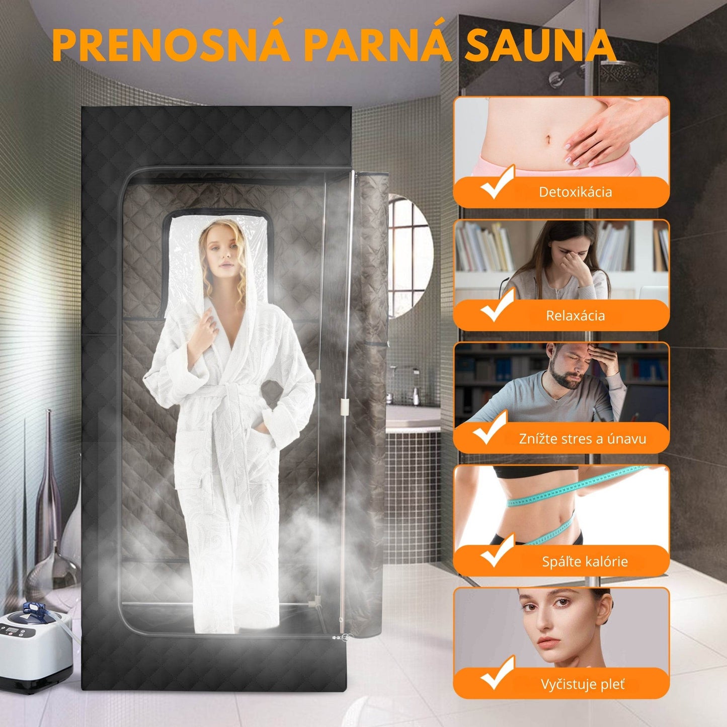 Portable Steam Sauna for Home with Steamer - RELAXONIK