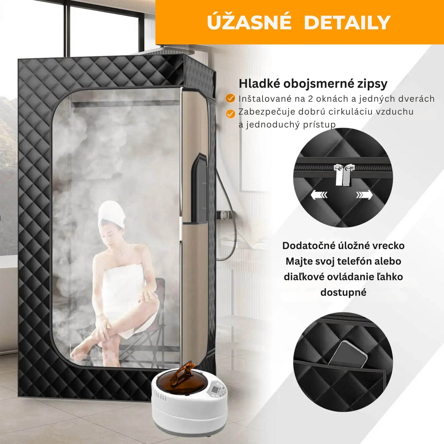 Portable Steam Sauna for Home with Steamer - RELAXONIK