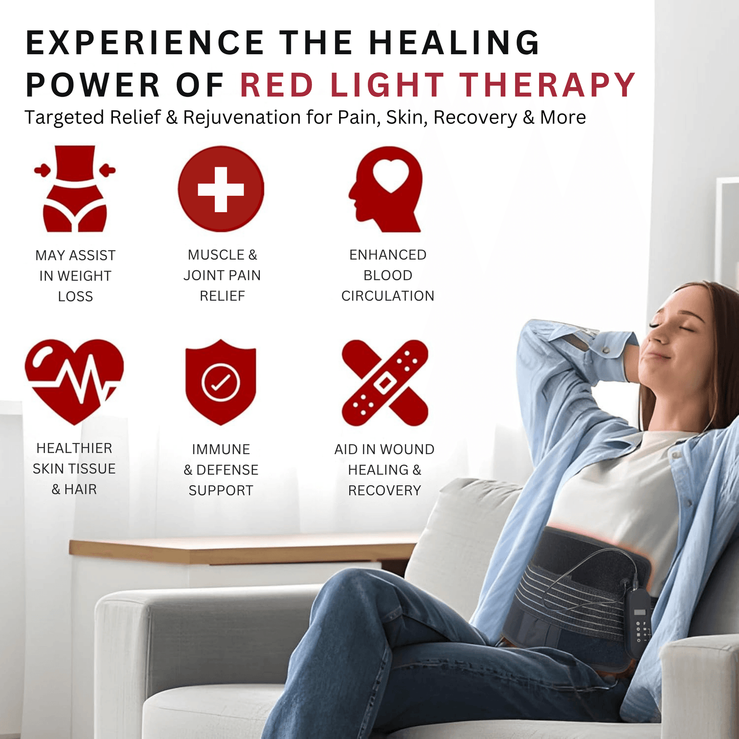Red LED Light Therapy Belt - RELAXONIK