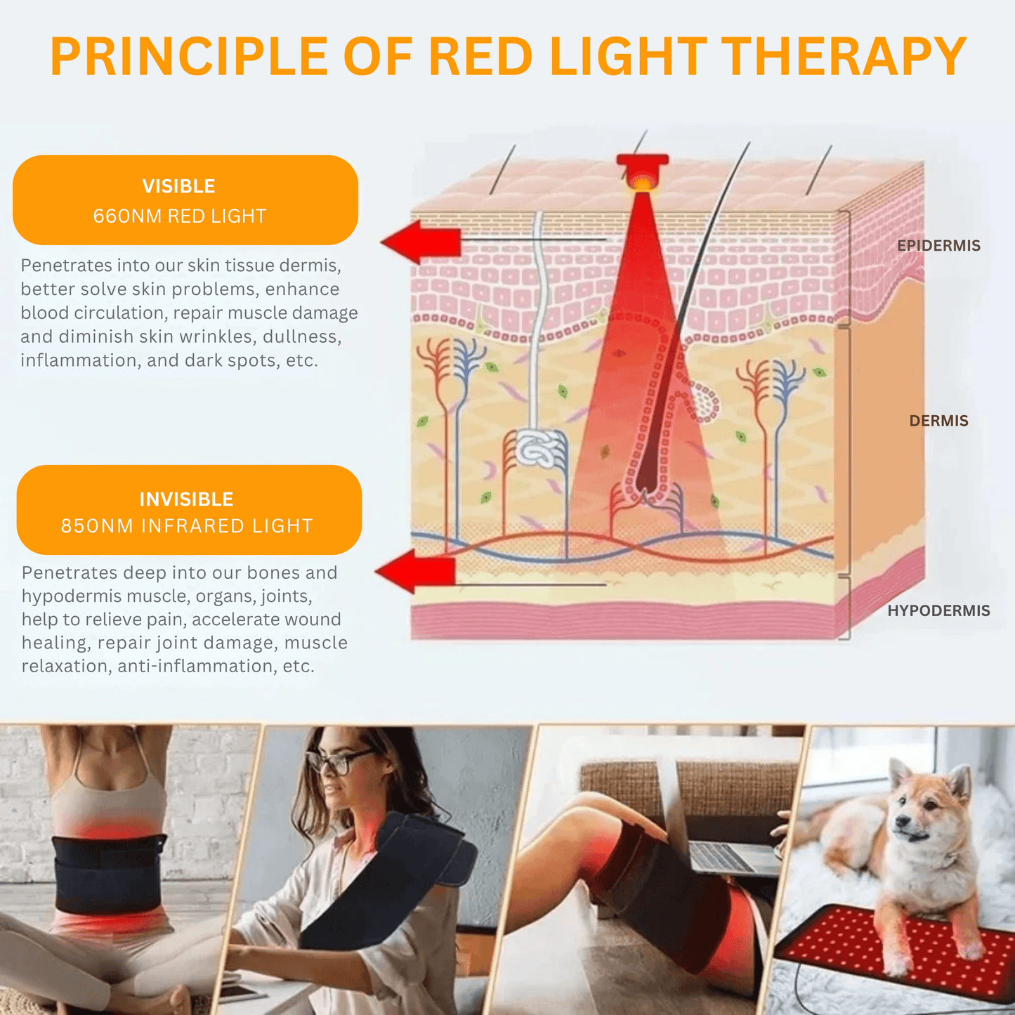 Red LED Light Therapy Belt - RELAXONIK